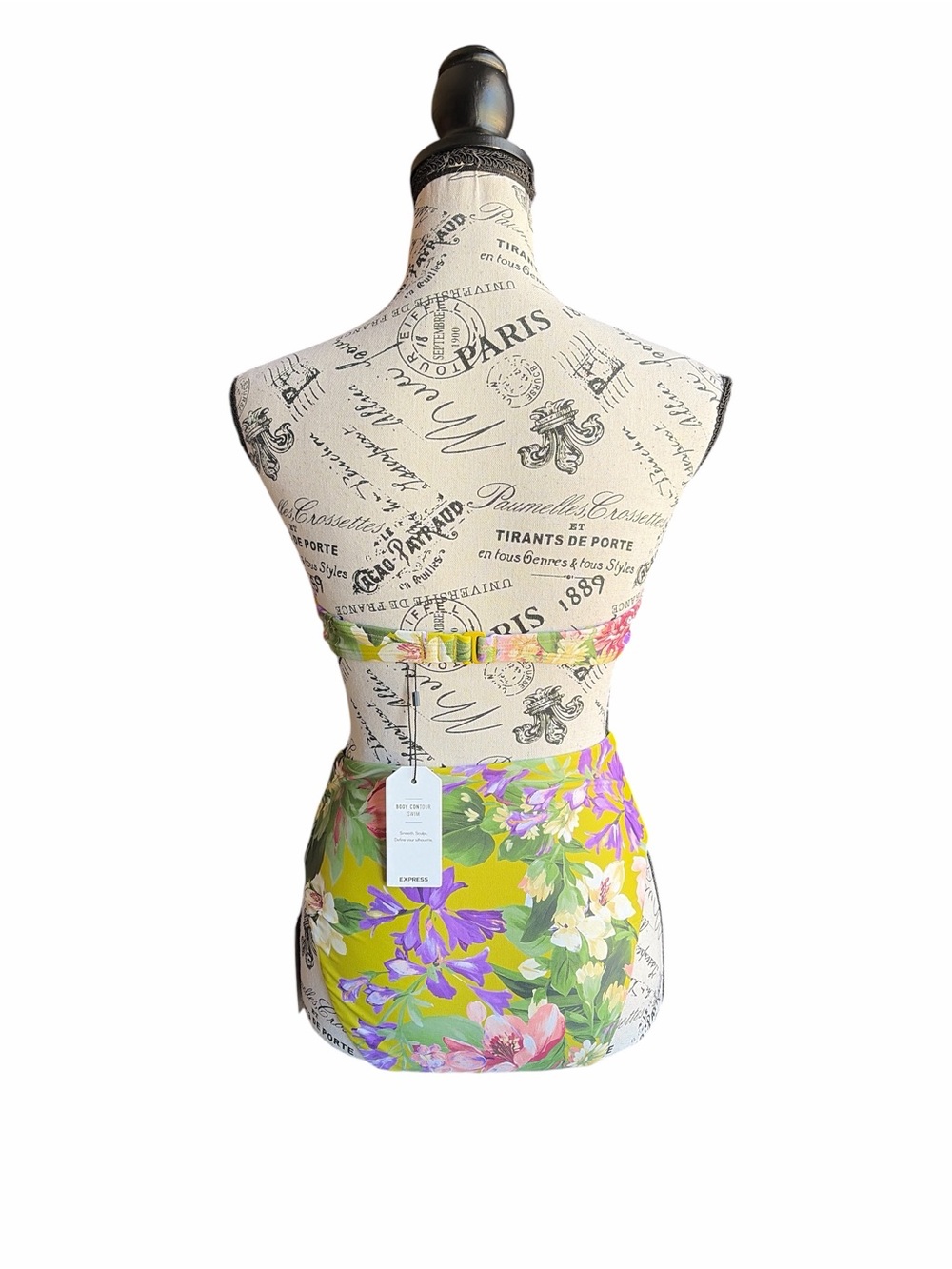 Express Body Contour Floral Bikini Set S High Waist Underwire Cottagecore NWT - Picture 7 of 10